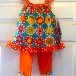 NWT! Matching Sleeveless Top & Pants by Rare Editions! Baby Girls, size 24 mths.